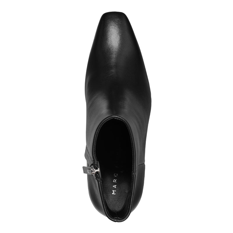 Novella Block Heel Leather Ankle Bootie