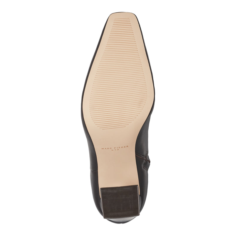 Novella Block Heel Leather Ankle Bootie