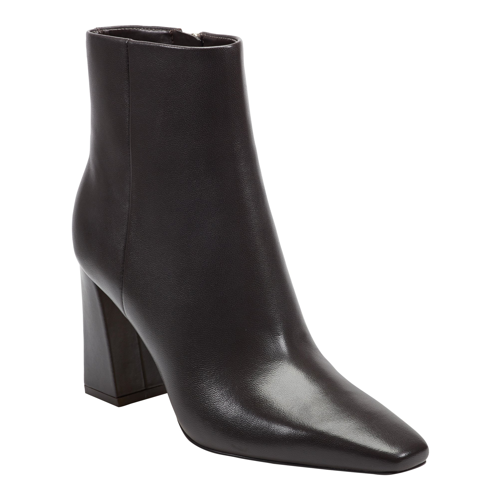 Novella Block Heel Leather Ankle Bootie
