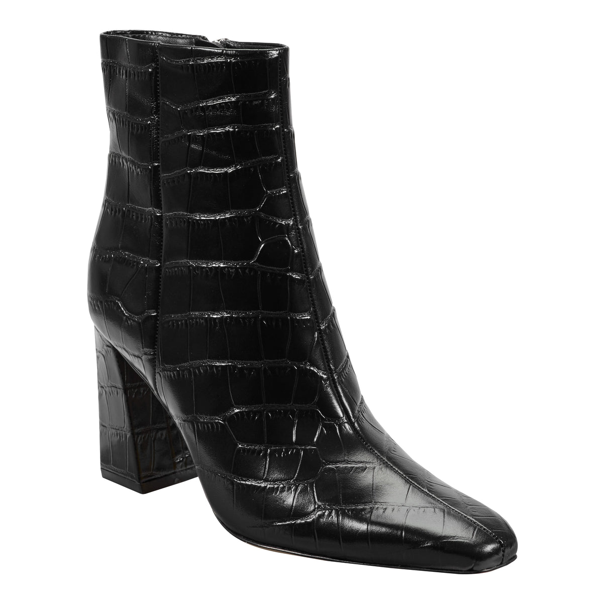 Novella Block Heel Leather Ankle Bootie