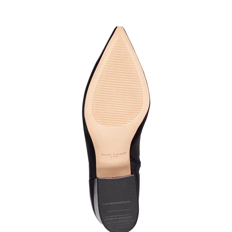 Women's Alfie Block Heel Leather Ankle Bootie - Black Leather | Marc Fisher Footwear Women's Alfie Block Heel Leather Ankle Bootie - Black Leather | Marc Fisher Footwear