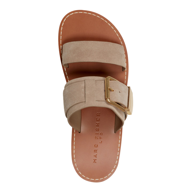 Hallyn Leather Flat Slide Sandal