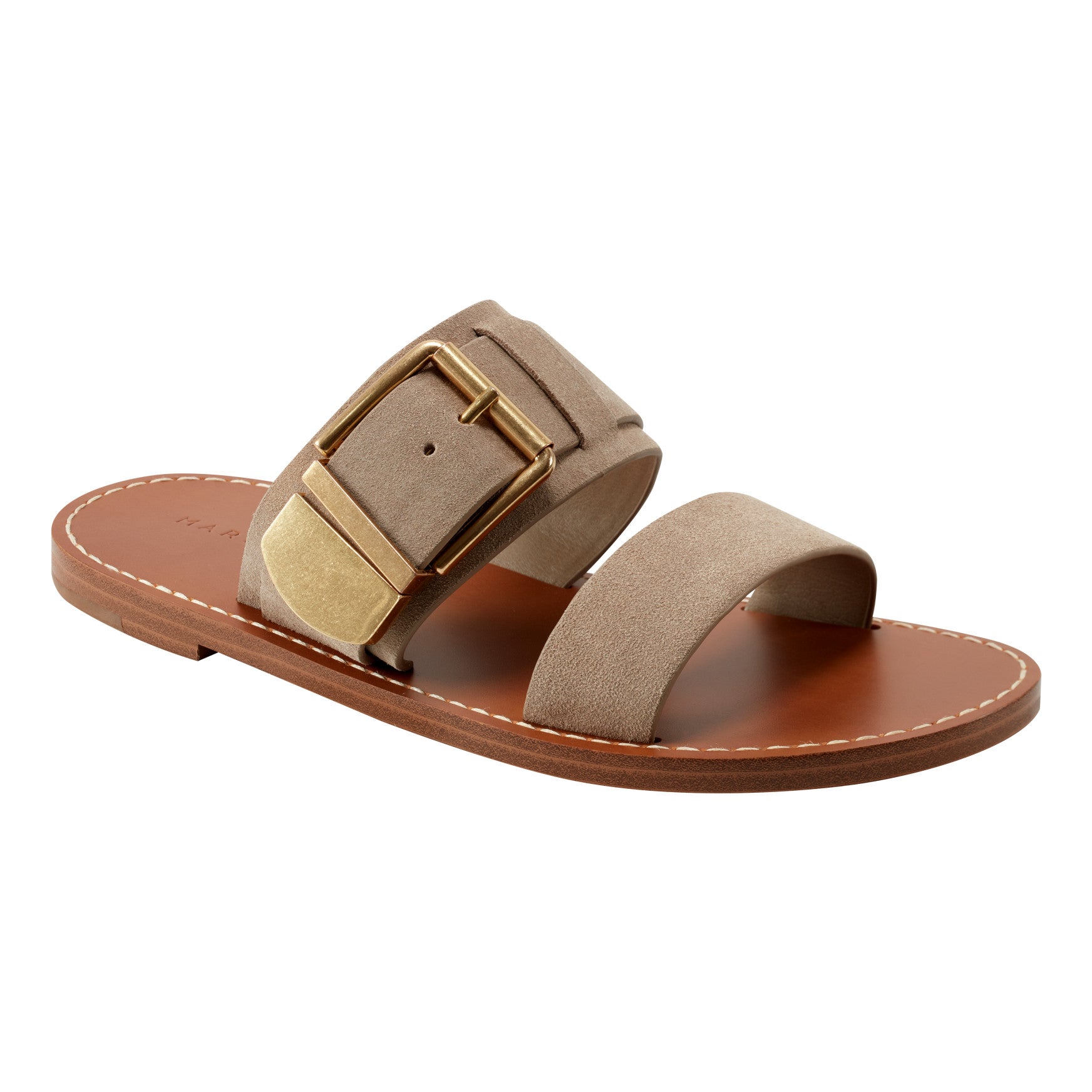 Hallyn Leather Flat Slide Sandal