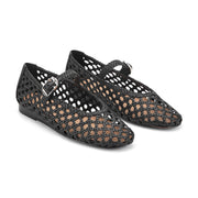 Evonna Woven Leather Mary Jane Ballet Flat