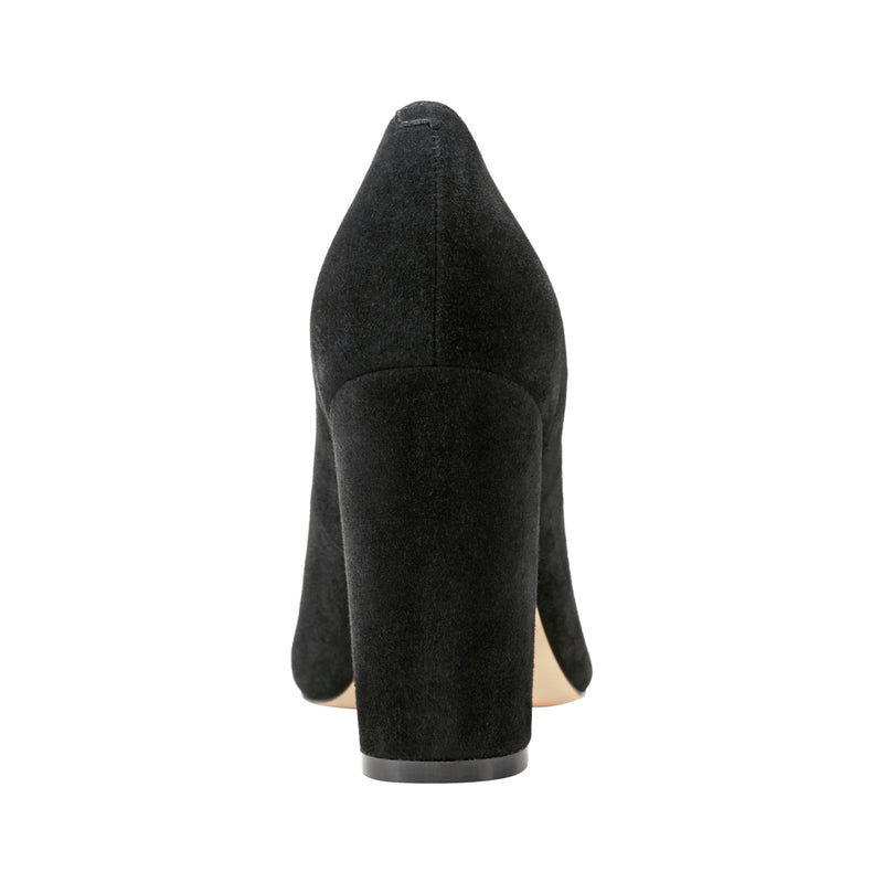 Abilene Leather Block Heel Pointy Toe Pump