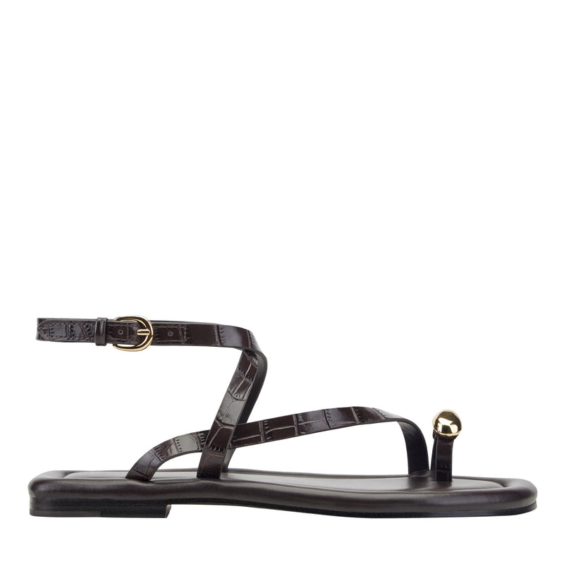 Gynnie Flat Leather Sandal