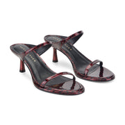 Alonde Leather Heeled Slide Sandal