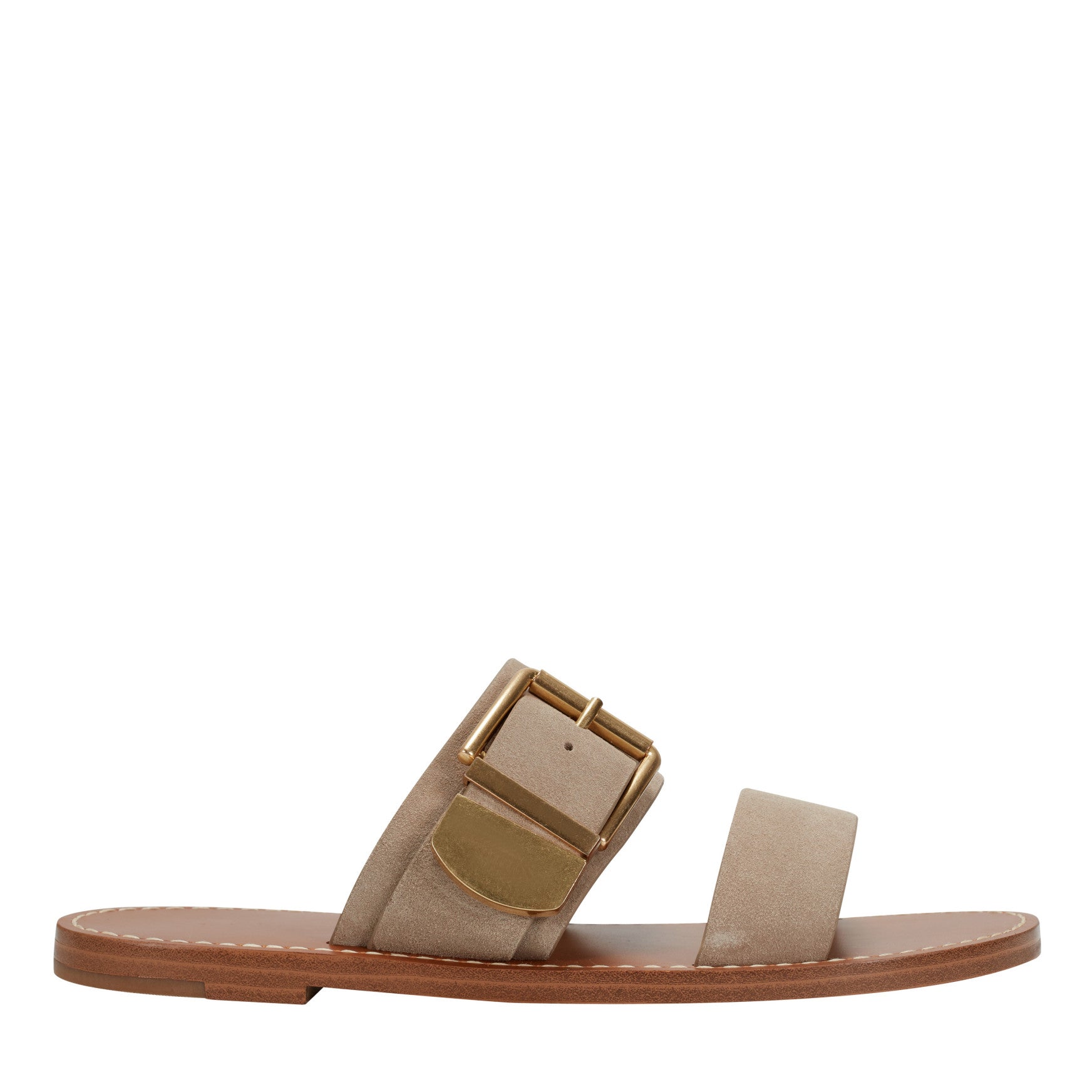 Hallyn Leather Flat Slide Sandal