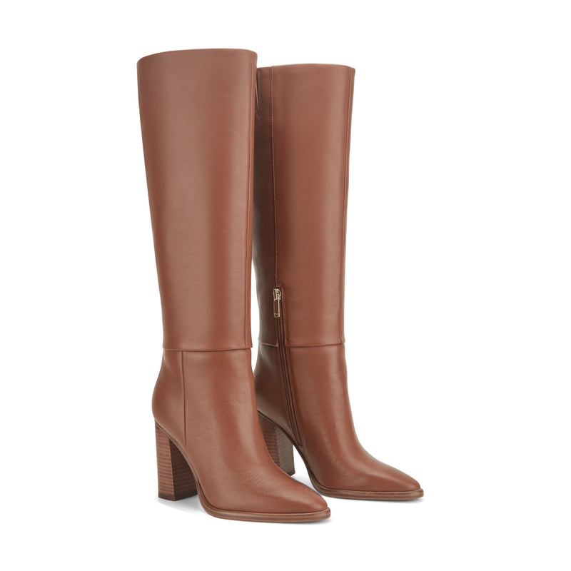 Marc Fisher LTD - Women's Lannie Dress Leather Boot 8.5 / M / Medium Natural Leather Marc Fisher LTD - Women's Lannie Dress Leather Boot 8.5 / M / Medium Natural Leather