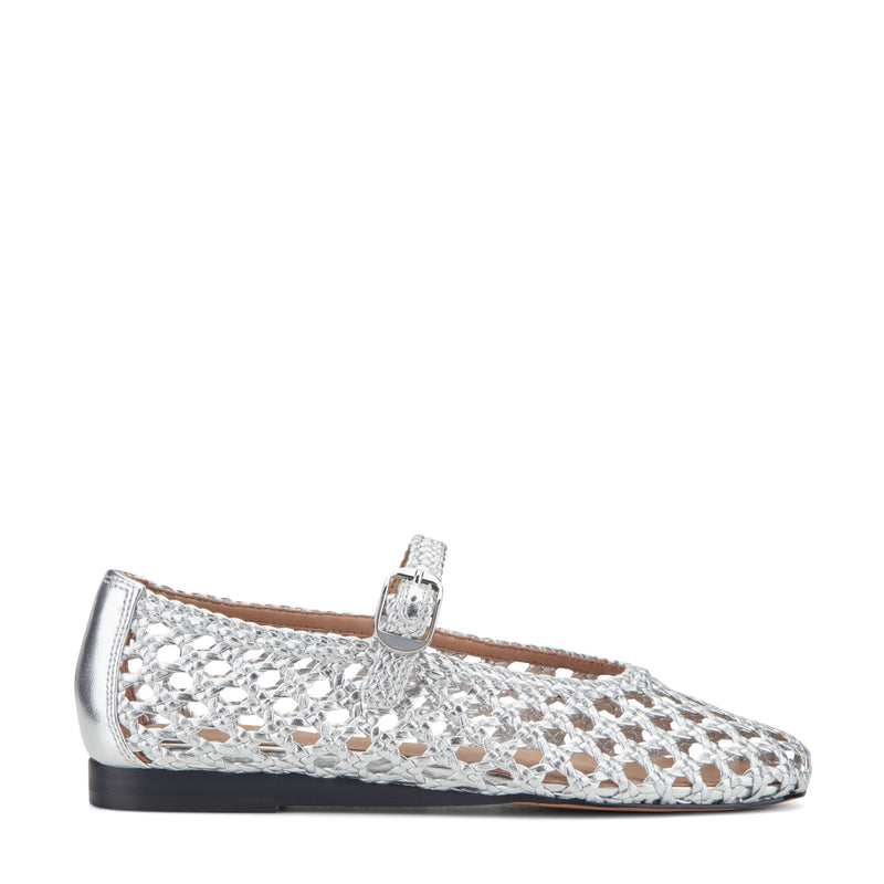 Evonna Woven Leather Mary Jane Ballet Flat