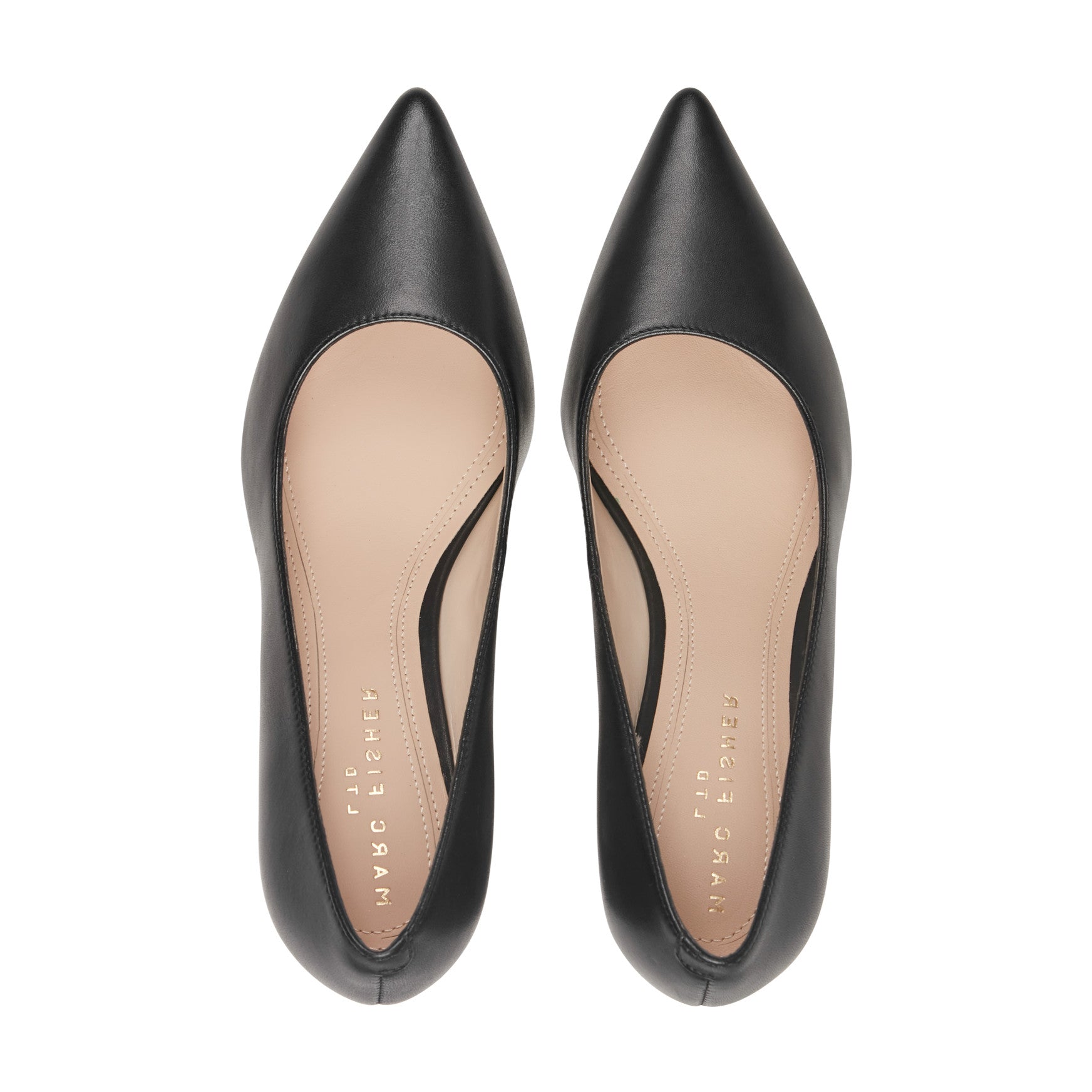 Women's Zala Block Heel Pointy Toe Pump - Black Leather | Marc