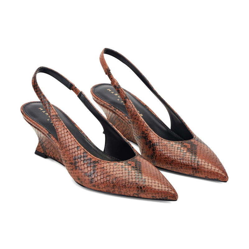 Taten Leather Wedge Slingback Pump