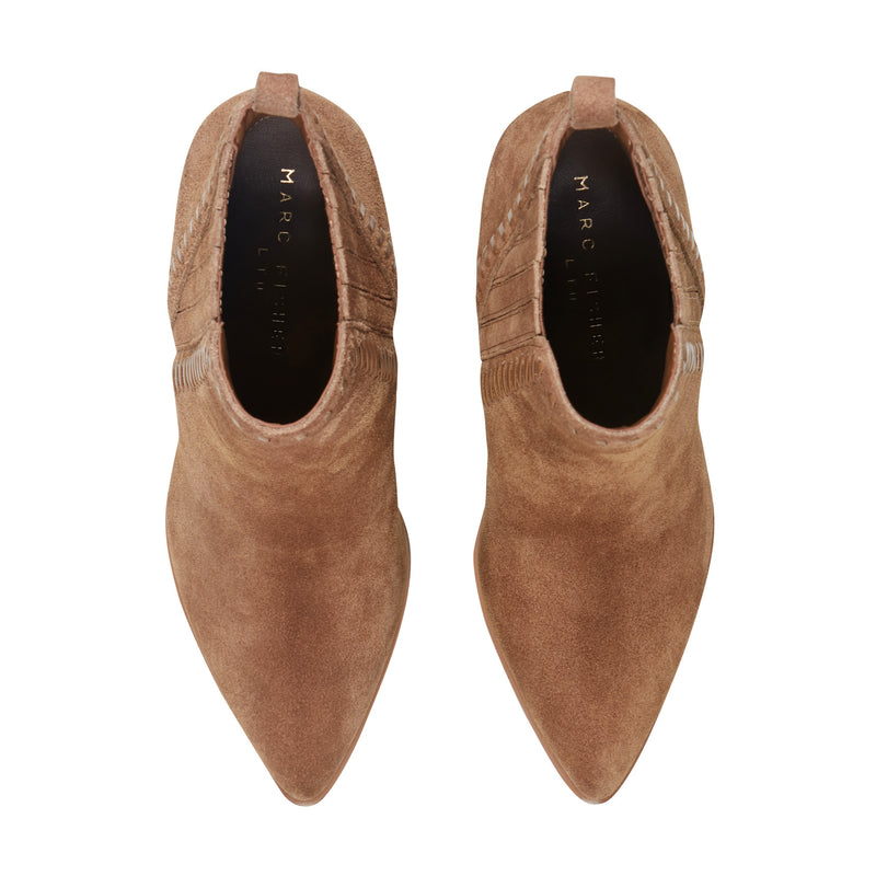 Alvira Leather Western Ankle Bootie