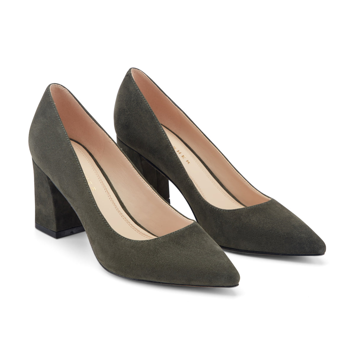 Zala Block Heel Pointy Toe Pump