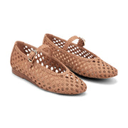 Evonna Woven Leather Mary Jane Ballet Flat