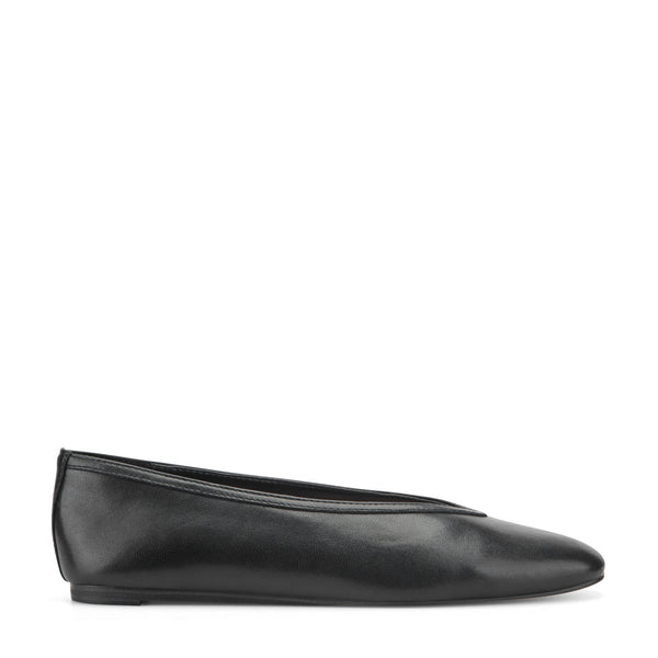 black flat dress shoes Marc Fisher LTD Gradi Women's Flat Shoes Black Leather : 9 M