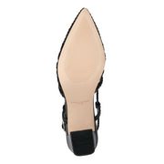 Zunnie Block Heel Woven Leather Slingback Pump