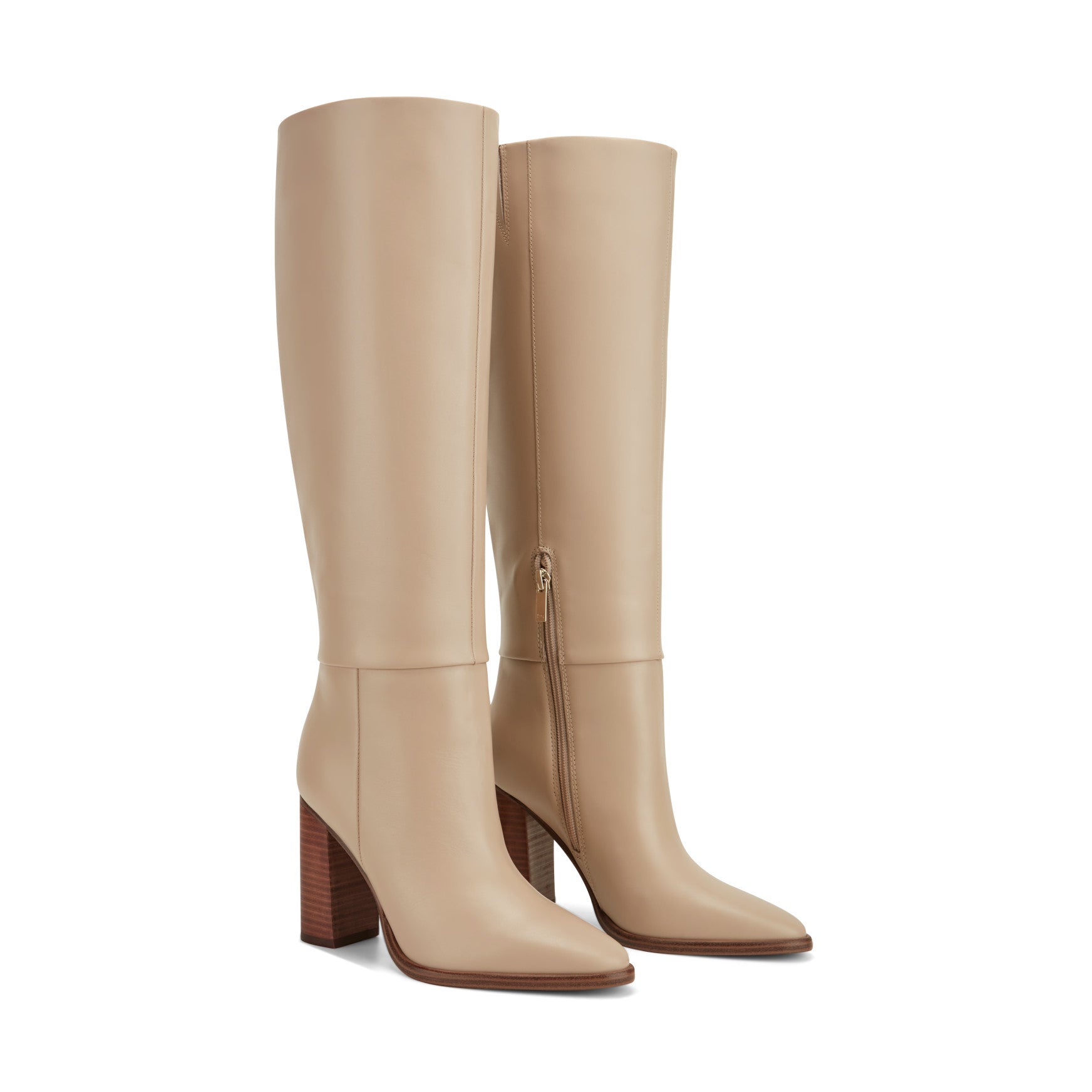 Marc Fisher LTD - Women's Lannie Dress Leather Boot 9.5 / M / Light Natural Leather Marc Fisher LTD - Women's Lannie Dress Leather Boot 9.5 / M / Light Natural Leather