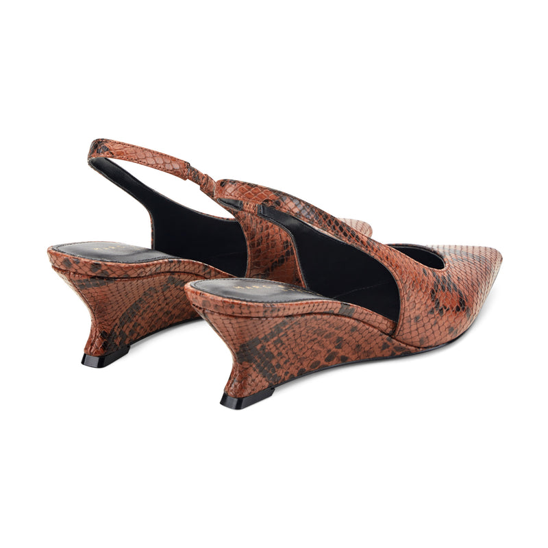 Taten Leather Wedge Slingback Pump