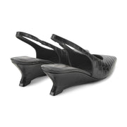 Taten Leather Wedge Slingback Pump