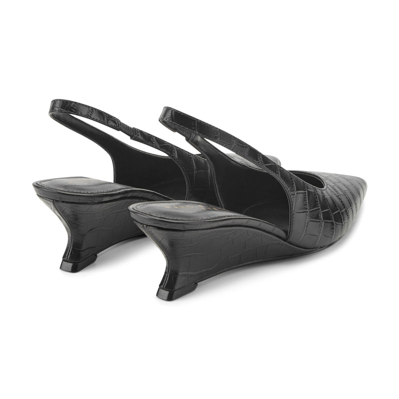 Taten Leather Wedge Slingback Pump