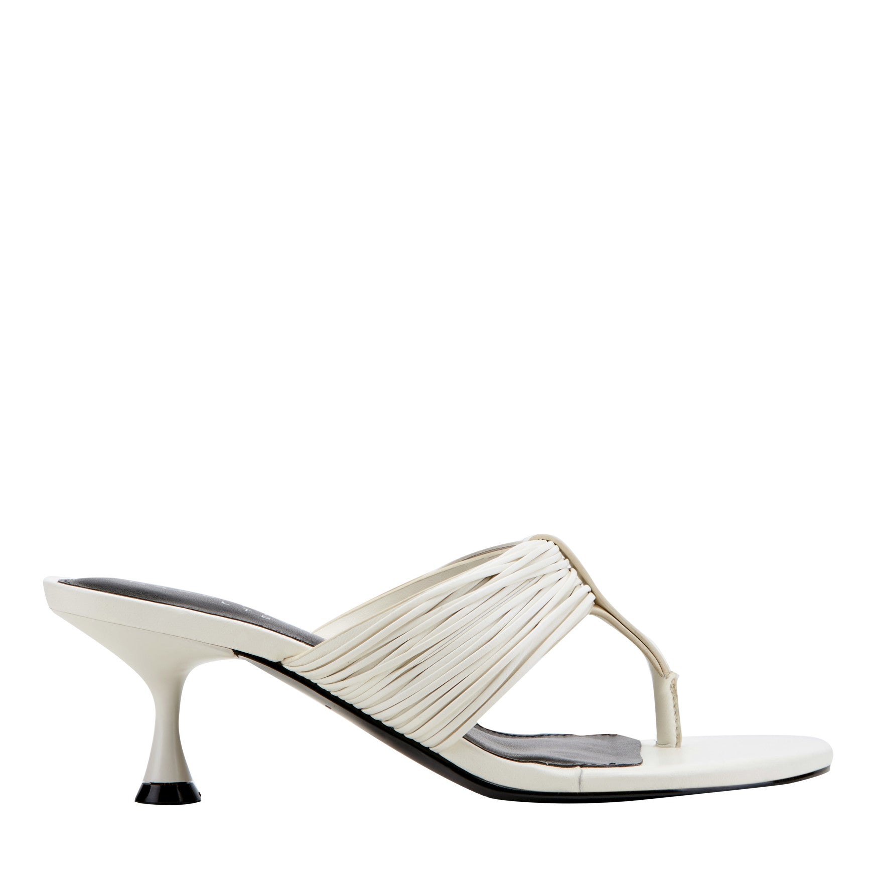 Women's Pamilla Leather Heeled Thong Sandal - Cream Leather | Marc ...