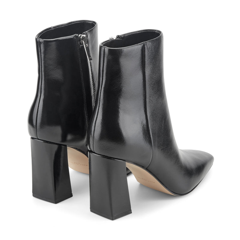 Novella Block Heel Leather Ankle Bootie