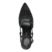 Zunnie Block Heel Woven Leather Slingback Pump