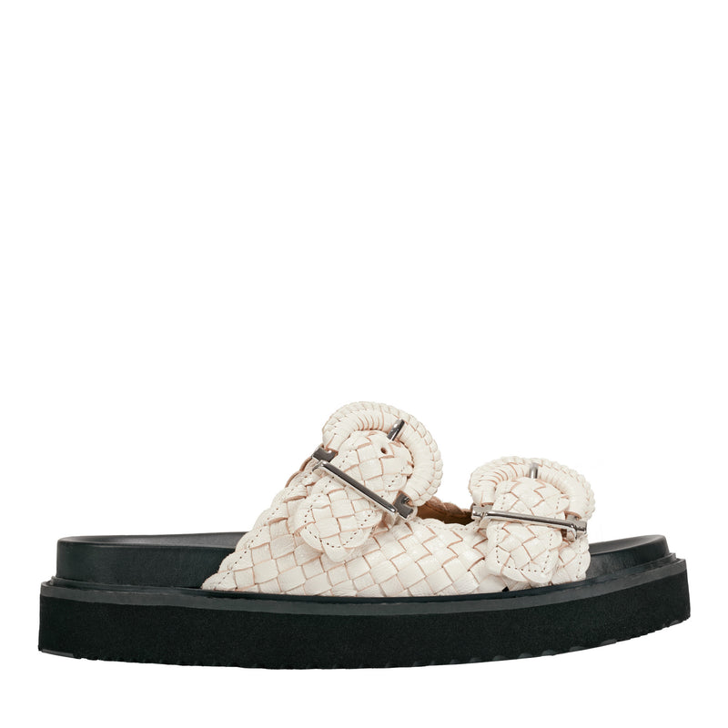 Auggie Woven Leather Footbed Sandal