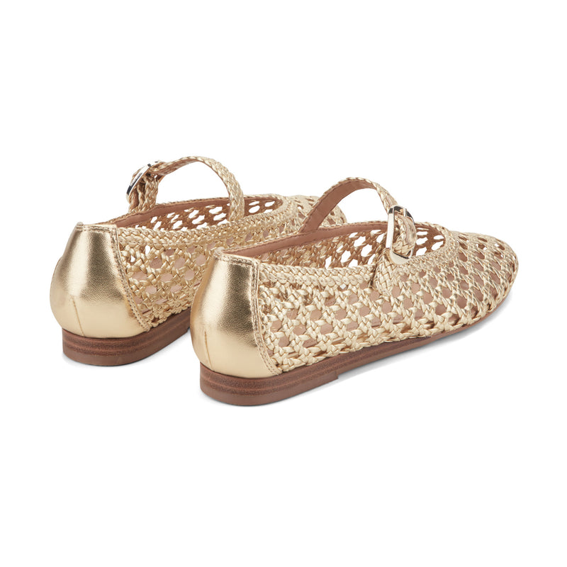 Evonna Woven Leather Mary Jane Ballet Flat