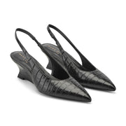 Taten Leather Wedge Slingback Pump
