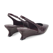 Taten Leather Wedge Slingback Pump