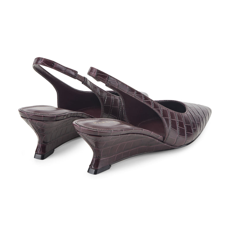Taten Leather Wedge Slingback Pump