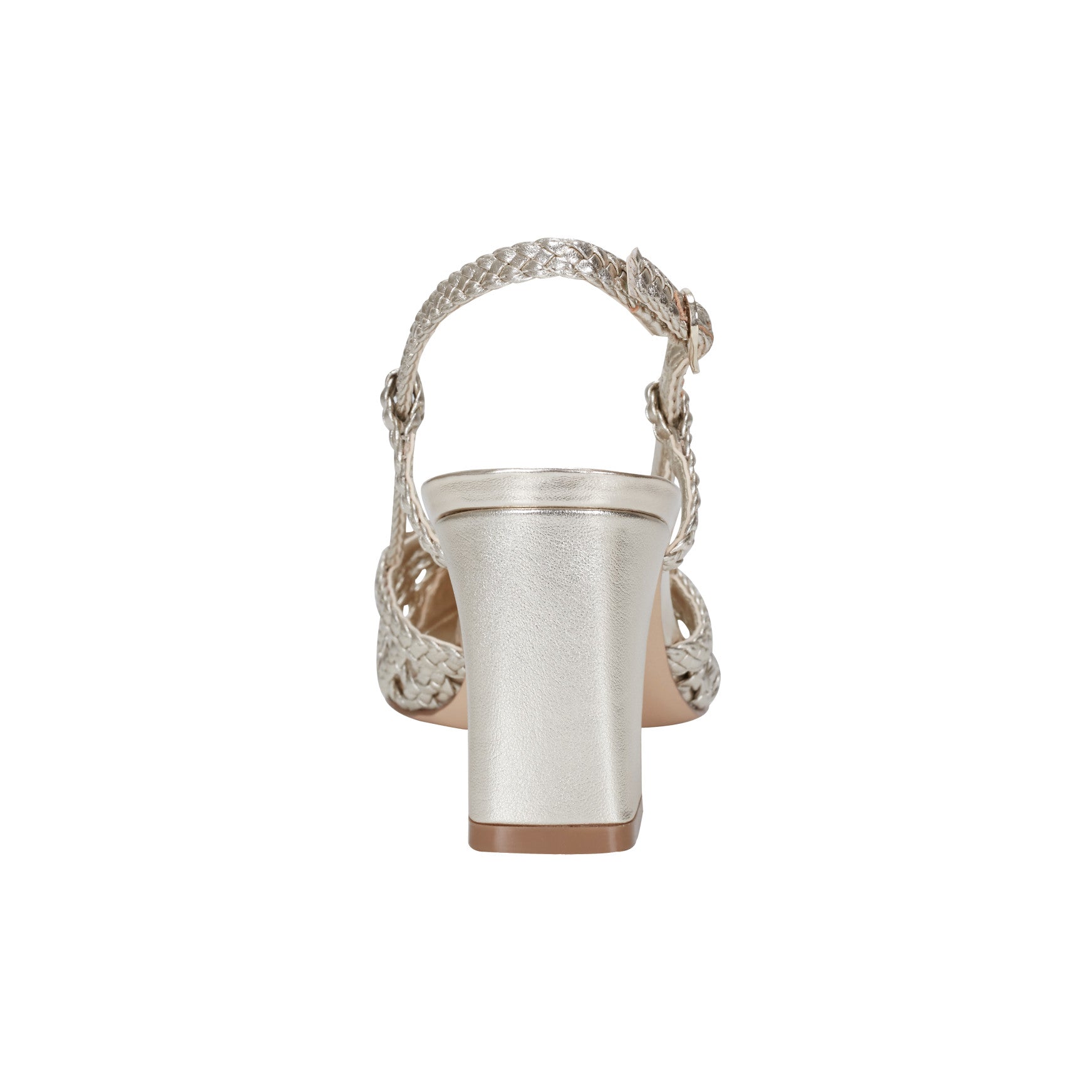 Zunnie Block Heel Woven Leather Slingback Pump