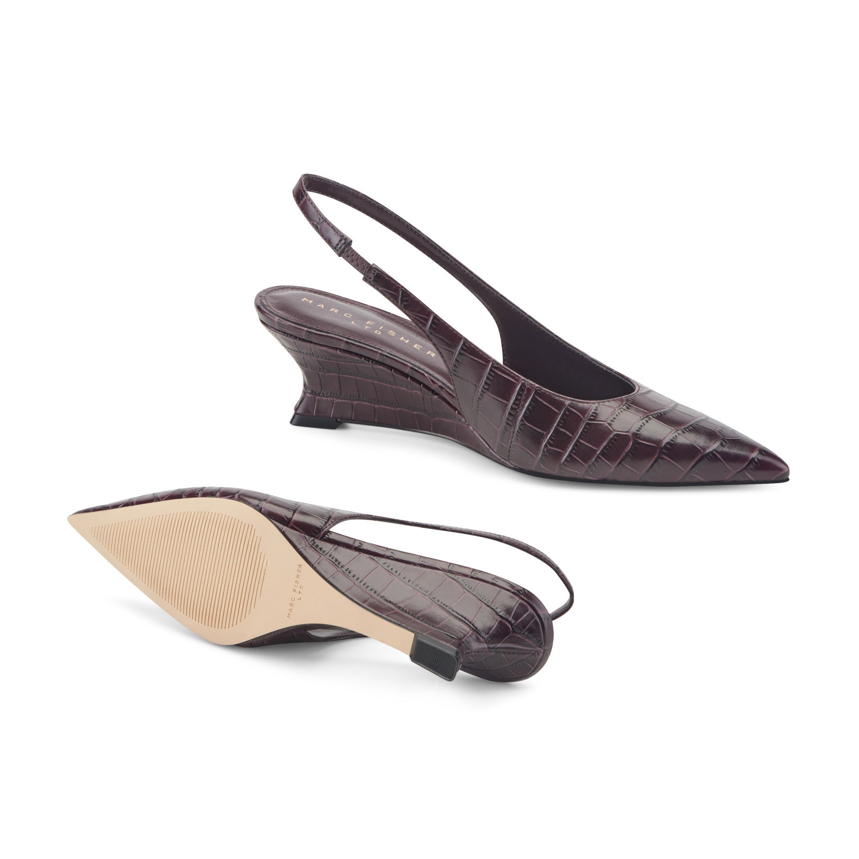 Taten Leather Wedge Slingback Pump