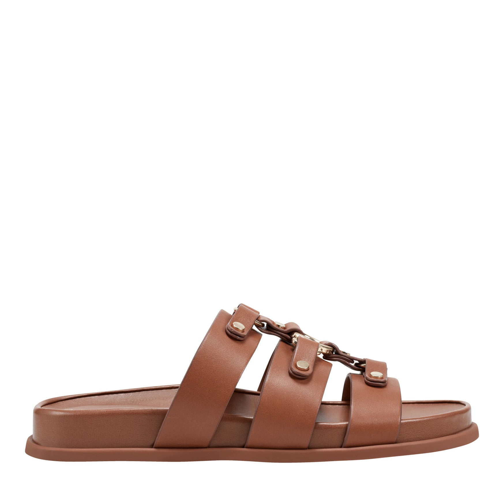 Verity Flat Leather Footbed Sandal