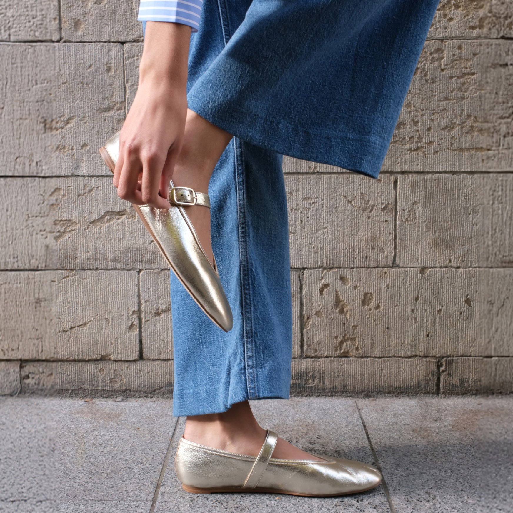 Godina Mesh Mary Jane Ballet Flat