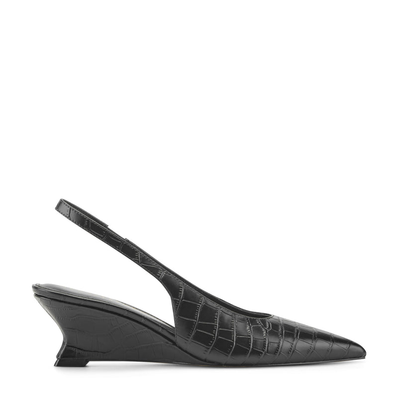 Taten Leather Wedge Slingback Pump