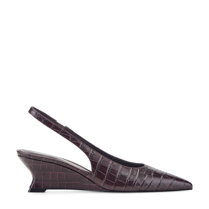 Taten Leather Wedge Slingback Pump