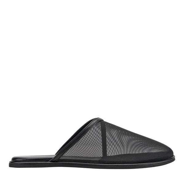 Women's Larissa Mesh Flat Mule - Black Mesh | Marc Fisher Footwear