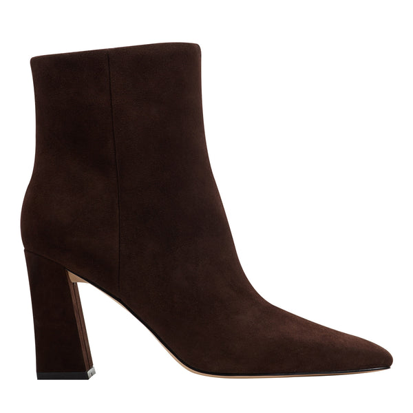 H*R様 MANA 1枚革ブーツDARKBROWN COMBI 37size 2 Women's Novella Block Heel Leather Ankle Bootie - Dark Brown Suede