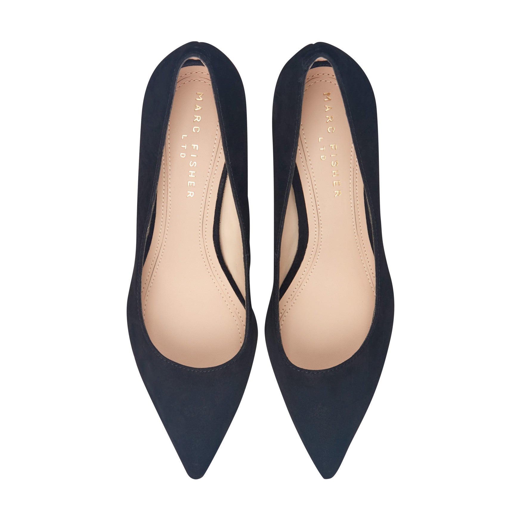 Women's Zala Block Heel Pointy Toe Pump - Black Suede | Marc