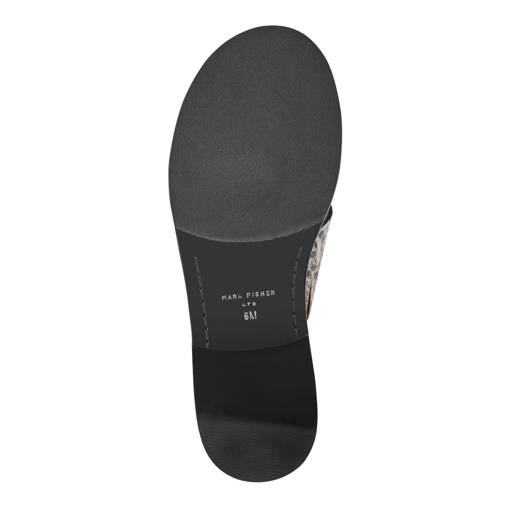 Women's Genella Flat Leather Sandal - Snake Printed Leather | Marc ...