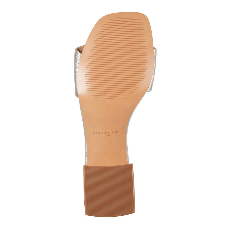 Women's Olysa Slide Dress Sandal - Platino Leather | Marc Fisher Footwear Women's Olysa Slide Dress Sandal - Platino Leather | Marc Fisher Footwear