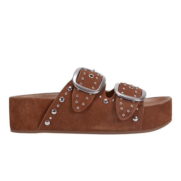 Women's Sayge Footbed Studded Sandal - Brown | Marc Fisher