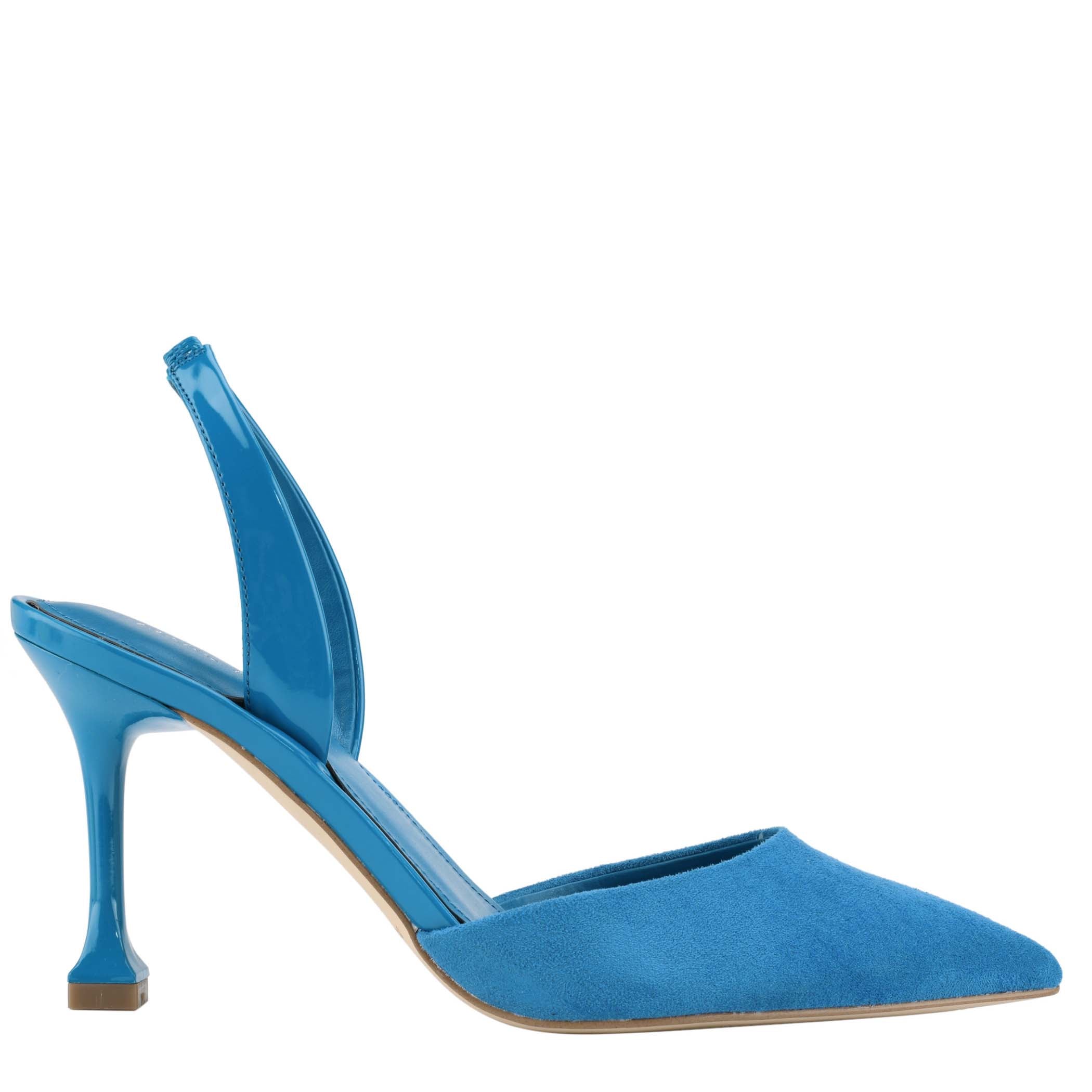 Blue slingback store pumps