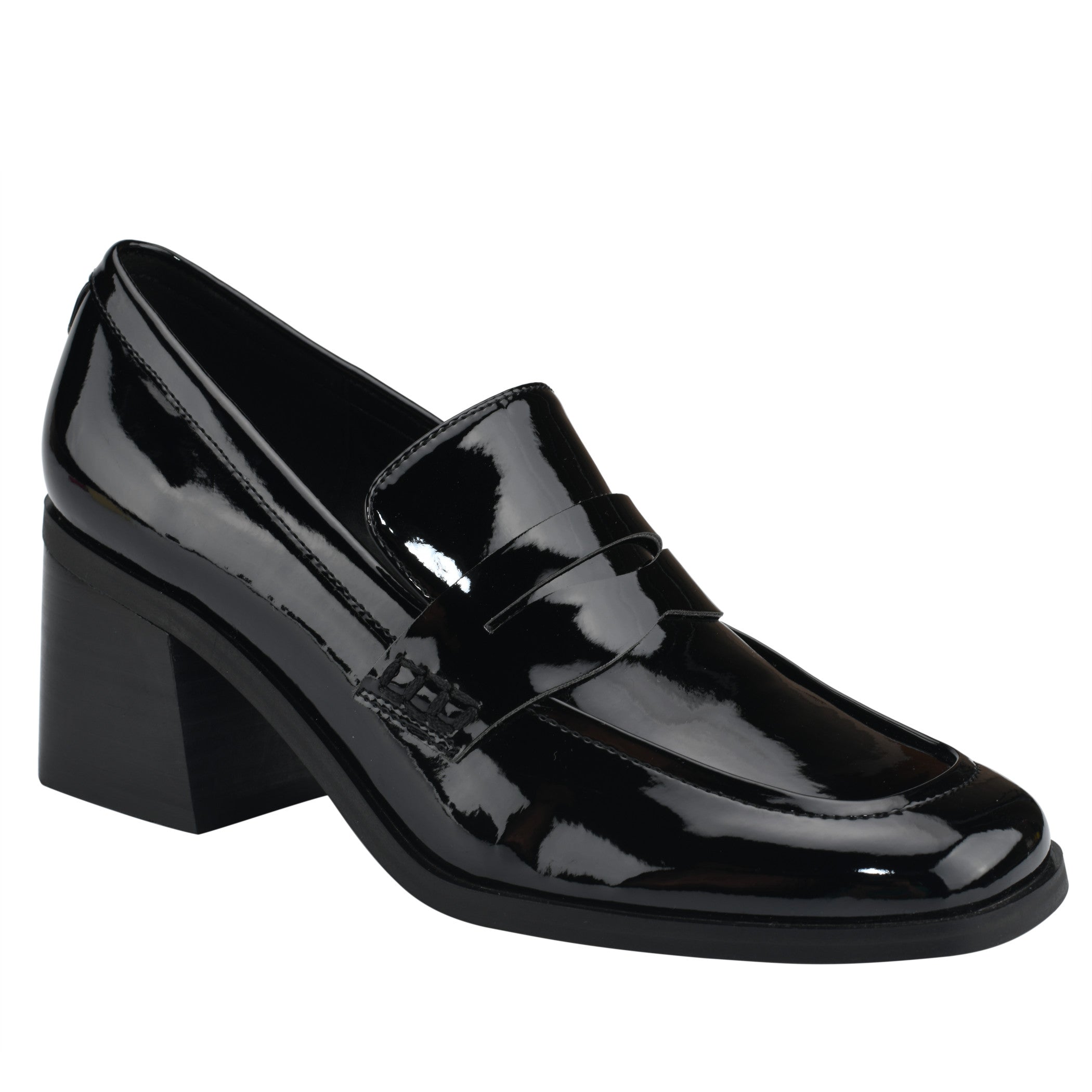 Marc Fisher Women's Kchris Heeled Loafers - Black Patent - Size 8M